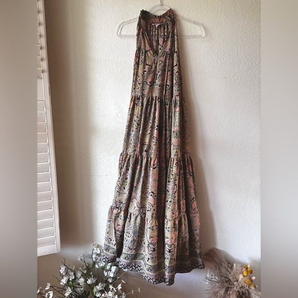 Boheme Floral Halter Maxi Dress Sz S - Picture 5 of 6